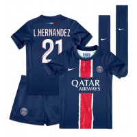 Paris Saint-Germain Lucas Hernandez #21 Hemmadräkt Barn 2024-25 Kortärmad (+ Korta byxor)